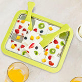 Maxbell DIY Ice Cream Maker Roller Pan Stainless Steel Easy to Clean Yogurts Machine
