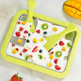 Maxbell DIY Ice Cream Maker Roller Pan Stainless Steel Easy to Clean Yogurts Machine