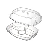 Maxbell Fruit Ice Serving Tray 4 Compartments Transparent with Lid for Keeping Fresh