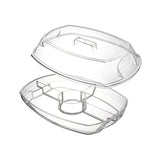 Maxbell Fruit Ice Serving Tray 4 Compartments Transparent with Lid for Keeping Fresh