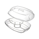 Maxbell Fruit Ice Serving Tray 4 Compartments Transparent with Lid for Keeping Fresh