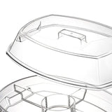 Maxbell Fruit Ice Serving Tray 4 Compartments Transparent with Lid for Keeping Fresh