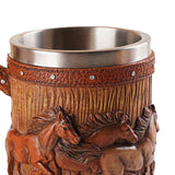 Maxbell Simulation Wooden Barrel Beer Mug Resin Tea Cups for Restaurant Bar Beverage