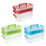 Maxbell Stack Carry Storage Box Stackable Storage Bin Nail Polish Scrapbooking Beads red