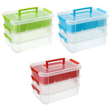 Maxbell Stack Carry Storage Box Stackable Storage Bin Nail Polish Scrapbooking Beads red