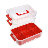 Maxbell Stack Carry Storage Box Stackable Storage Bin Nail Polish Scrapbooking Beads red