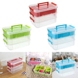 Maxbell Stack Carry Storage Box Stackable Storage Bin Nail Polish Scrapbooking Beads red