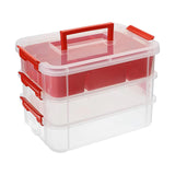 Maxbell Stack Carry Storage Box Stackable Storage Bin Nail Polish Scrapbooking Beads red