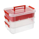 Maxbell Stack Carry Storage Box Stackable Storage Bin Nail Polish Scrapbooking Beads red