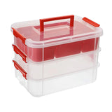 Maxbell Stack Carry Storage Box Stackable Storage Bin Nail Polish Scrapbooking Beads red