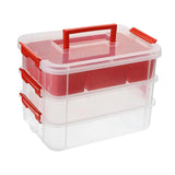 Maxbell Stack Carry Storage Box Stackable Storage Bin Nail Polish Scrapbooking Beads red