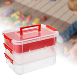 Maxbell Stack Carry Storage Box Stackable Storage Bin Nail Polish Scrapbooking Beads red