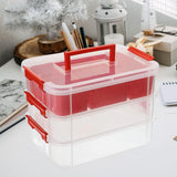 Maxbell Stack Carry Storage Box Stackable Storage Bin Nail Polish Scrapbooking Beads red