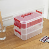 Maxbell Stack Carry Storage Box Stackable Storage Bin Nail Polish Scrapbooking Beads red