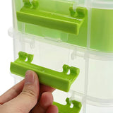 Maxbell Stack Carry Storage Box Stackable Storage Bin Nail Polish Scrapbooking Beads green