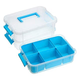 Maxbell Stack Carry Storage Box Stackable Storage Bin Nail Polish Scrapbooking Beads blue