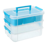 Maxbell Stack Carry Storage Box Stackable Storage Bin Nail Polish Scrapbooking Beads blue