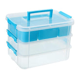 Maxbell Stack Carry Storage Box Stackable Storage Bin Nail Polish Scrapbooking Beads blue