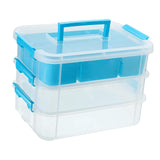 Maxbell Stack Carry Storage Box Stackable Storage Bin Nail Polish Scrapbooking Beads blue