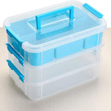 Maxbell Stack Carry Storage Box Stackable Storage Bin Nail Polish Scrapbooking Beads blue