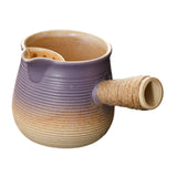 Maxbell Ceramic Teapot Durable with Rope Wrapped Handle for Restaurant Hiking Picnic Violet