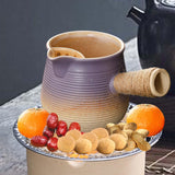 Maxbell Ceramic Teapot Durable with Rope Wrapped Handle for Restaurant Hiking Picnic Violet