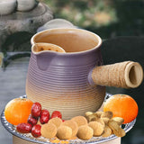 Maxbell Ceramic Teapot Durable with Rope Wrapped Handle for Restaurant Hiking Picnic Violet