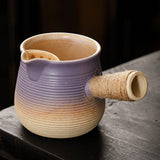 Maxbell Ceramic Teapot Durable with Rope Wrapped Handle for Restaurant Hiking Picnic Violet