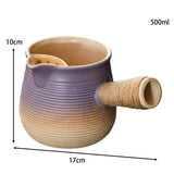 Maxbell Ceramic Teapot Durable with Rope Wrapped Handle for Restaurant Hiking Picnic Violet