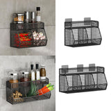Maxbell Fruit Storage Basket Wall Mounted Hanging Kitchen Basket for Kitchen Closet