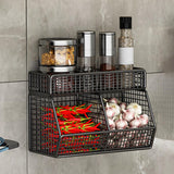 Maxbell Fruit Storage Basket Wall Mounted Hanging Kitchen Basket for Kitchen Closet