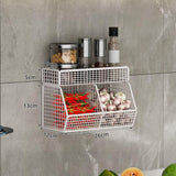 Maxbell Fruit Storage Basket Wall Mounted Hanging Kitchen Basket for Kitchen Closet