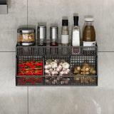 Maxbell Fruit Storage Basket Wall Mounted Hanging Kitchen Basket for Kitchen Closet