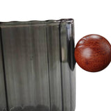 Maxbell Glass Coffee Milk Mug with Anti Scald Wooden Handle for Hotel Office Camping Clear Black