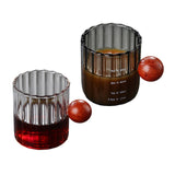 Maxbell Glass Coffee Milk Mug with Anti Scald Wooden Handle for Hotel Office Camping Clear Black