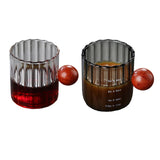 Maxbell Glass Coffee Milk Mug with Anti Scald Wooden Handle for Hotel Office Camping Clear Black