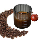 Maxbell Glass Coffee Milk Mug with Anti Scald Wooden Handle for Hotel Office Camping Clear Black