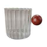 Maxbell Glass Coffee Milk Mug with Anti Scald Wooden Handle for Hotel Office Camping Clear