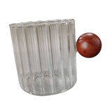 Maxbell Glass Coffee Milk Mug with Anti Scald Wooden Handle for Hotel Office Camping Clear