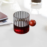 Maxbell Glass Coffee Milk Mug with Anti Scald Wooden Handle for Hotel Office Camping Clear