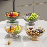 Maxbell Fruit Bowl Round Vegetable Strainer Basket Large for Countetop Breads Snacks Clear