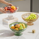 Maxbell Fruit Bowl Round Vegetable Strainer Basket Large for Countetop Breads Snacks Clear