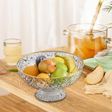 Maxbell Fruit Bowl Round Vegetable Strainer Basket Large for Countetop Breads Snacks Clear