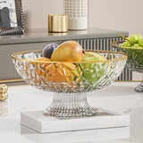 Maxbell Fruit Bowl Round Vegetable Strainer Basket Large for Countetop Breads Snacks Clear