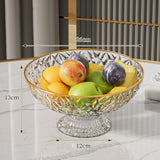 Maxbell Fruit Bowl Round Vegetable Strainer Basket Large for Countetop Breads Snacks Clear