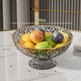 Maxbell Fruit Bowl Round Vegetable Strainer Basket Large for Countetop Breads Snacks Gray