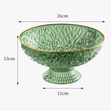 Maxbell Fruit Bowl Round Vegetable Strainer Basket Large for Countetop Breads Snacks Green
