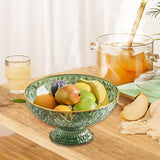 Maxbell Fruit Bowl Round Vegetable Strainer Basket Large for Countetop Breads Snacks Green