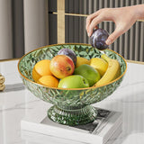 Maxbell Fruit Bowl Round Vegetable Strainer Basket Large for Countetop Breads Snacks Green