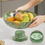 Maxbell Fruit Bowl Round Vegetable Strainer Basket Large for Countetop Breads Snacks Green